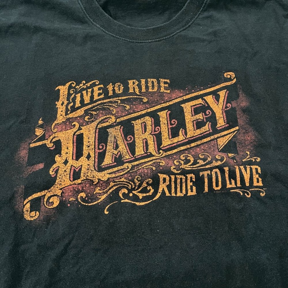 Harley-Davidson 2004 Live To Ride Ride To Live Heritage Lisle IL SS T-Shirt, 3XL - Picture 3 of 7